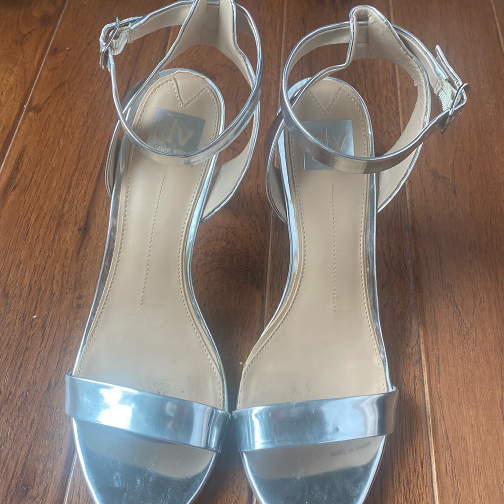Dolce vita, silver strapping heels size 10 1/2